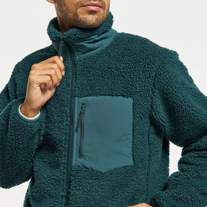 OEM özel tasarım Polar Polar peluş Zip Up kalınlaşmak Coat nakış artı boyutu erkek Unisex kış hırka Sherpa Polar ceket