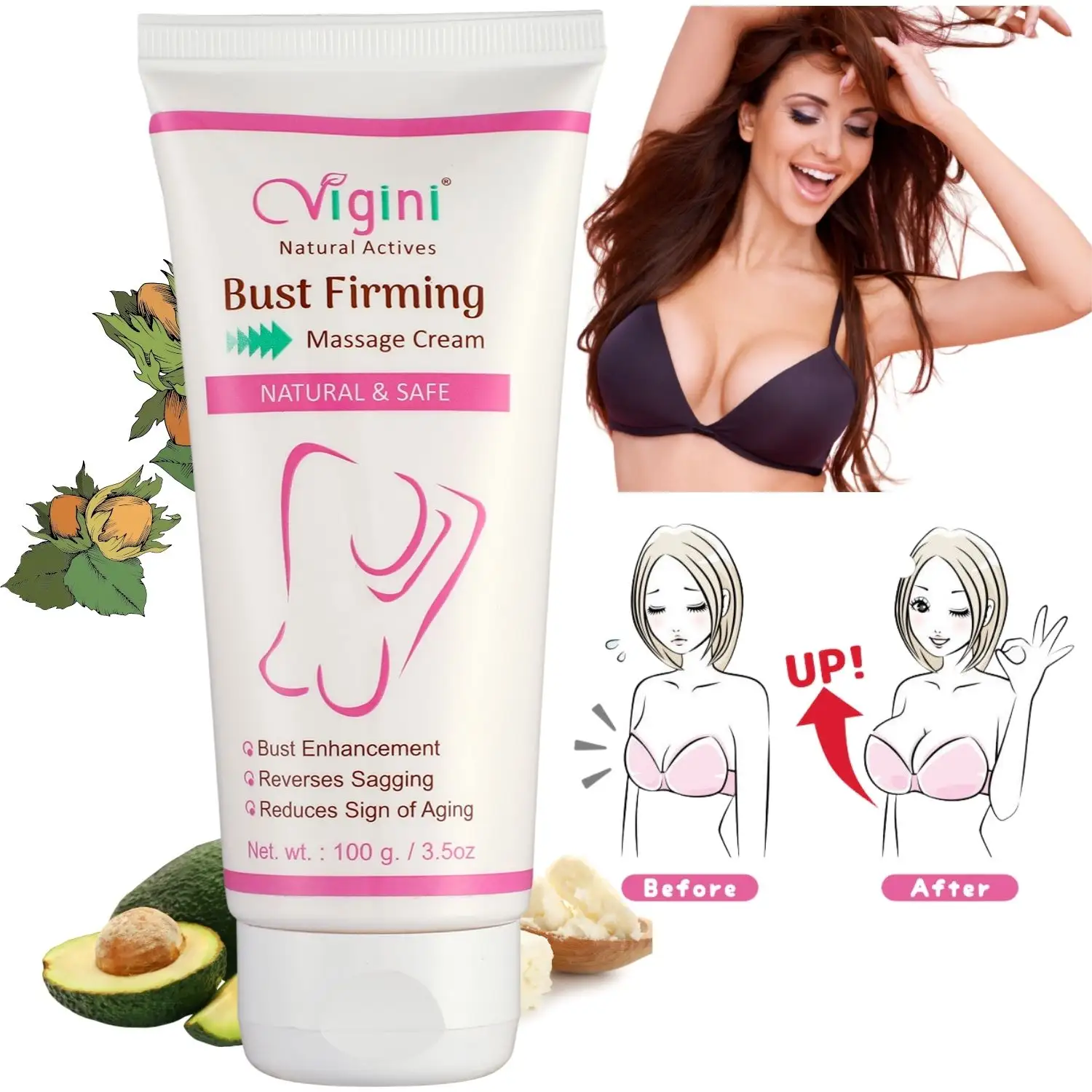 Peito Apertando Aumentar o crescimento do busto Tamanho Big Boobs Apertado Novamente Beautiful Full Lift 36 Enhancement Enhancement Creme Reafirmante