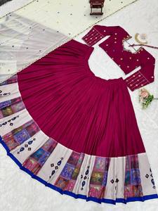 インドとパキスタンの女性用パーティーウェアデザイナーRayon Lehengha <span class=keywords><strong>Choli</strong></span> & Dupata