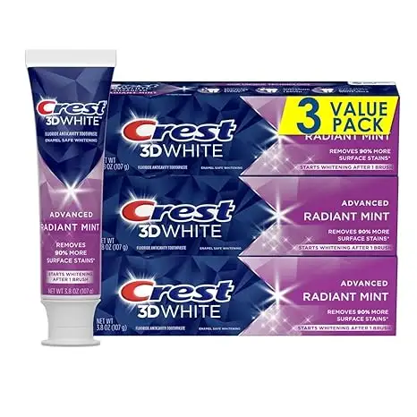 Crest 3D weiße Zahnpasta Strahlende Minze, 3,8 Unzen (Packung mit 3)