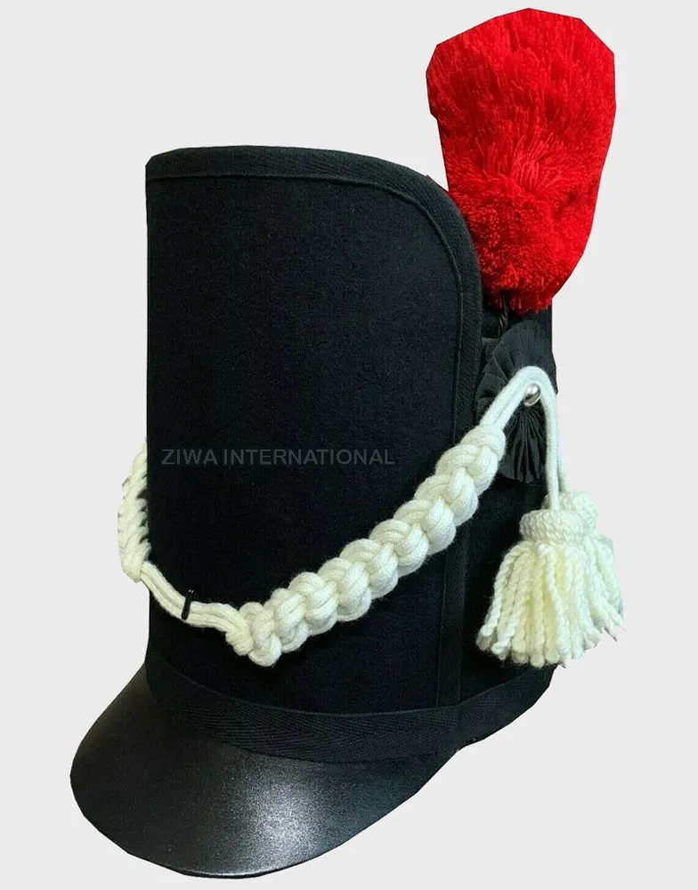 Shako cordons reproduction marque haute qualité 1806 chapeau Shako britannique avec blanc