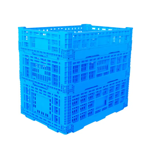 Compre cajas de plástico para verduras y frutas, cajas de plástico de malla, caja de rotación de almacenamiento, contenedor reciclable, entrega rápida - Product Image 3