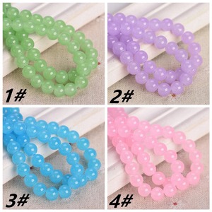 Artificial <strong>Jade</strong> Round 6mm 8mm 10mm <strong>Opaque</strong> Glass Loose Beads for Jewelry Making DIY Bracelet Earrings Findings
