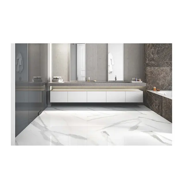 Venta caliente piso de color beige porcelana baldosas de cerámica blanca Tamaño 60*30 baldosas de cuerpo vitrificado utilizadas para paredes y pisos de baño