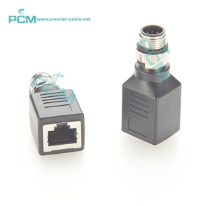 M12 A-Code 8 Pin maschio A RJ45 presa adattatore rotante per automazione industriale Ethernet DeviceNet macchina fotografica - Product Image 6