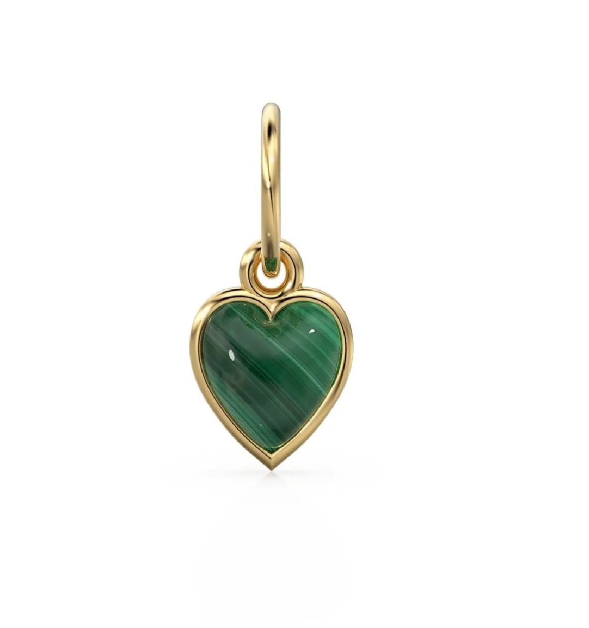 Fantaisie Vert Cristal Charmes Minuscule Pierre Coeur Forme Saint Valentin Bijoux Collier Artisanat Argent Lunette Malachite Charmes Pendentif