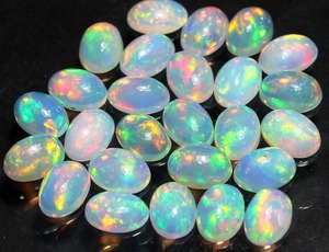 Toptan Lot doğal beyaz etiyopya bombeli kesim opal  7x5 MM gevşek taşlar takı yapımı için Welo çok yangın Opal - Product Image 2