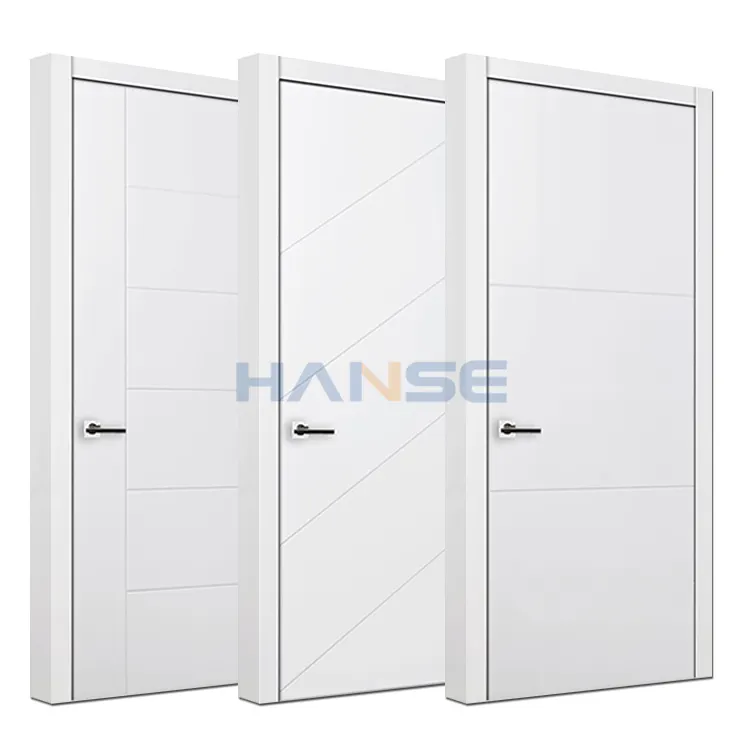 Nouveau design maison hôtel chambre intérieure affleurante porte en bois chambre moderne pvc feuille de stratification portes en bois à vendre