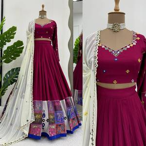 インドとパキスタンの女性用パーティーウェアデザイナーRayon Lehengha <span class=keywords><strong>Choli</strong></span> & Dupata