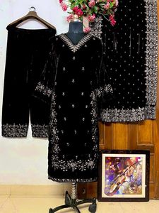 Tasarımcı hint pakistan TOP-PLAZZO SET Bollywood elbise parti aşınma takım elbise düğün - Product Image 5