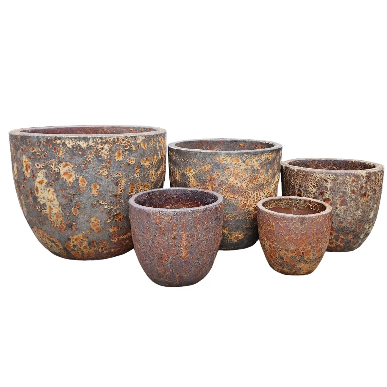 Best seller Atlantis pot taman luar ruangan, pot bunga buatan tangan keramik merah dan pot tanaman tembikar