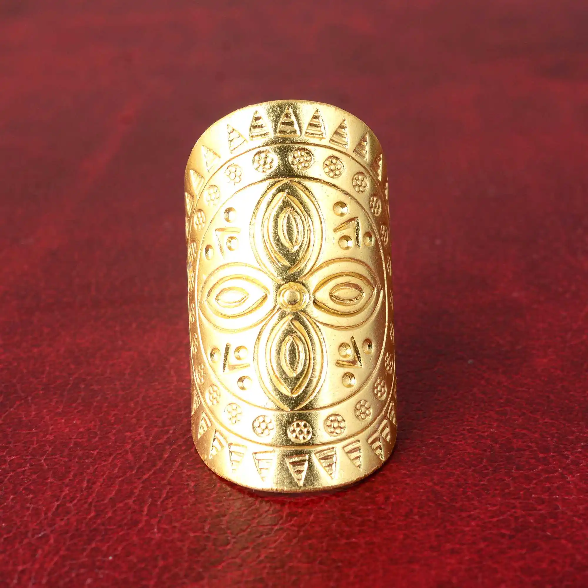 Nuevo producto, anillo griego antiguo ajustable de oro de 18 quilates, anillo de disco de Phaistos delicado no desteñido, joyería para mujer