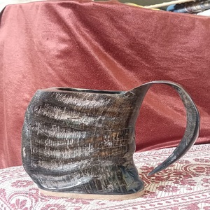 Custom Made <strong>Buffalo</strong> Horn Drinking Mugs Available From 300 ML Onwards for Viking Supply Stores for Resale