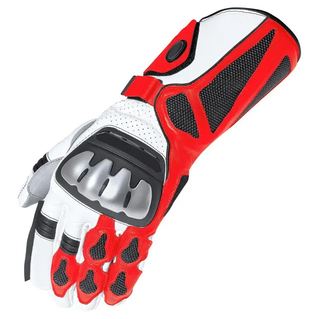 Guantes de cuero de vaca 100% para hombre, guantes de carreras para motocicleta, nuevo estilo, con armadura