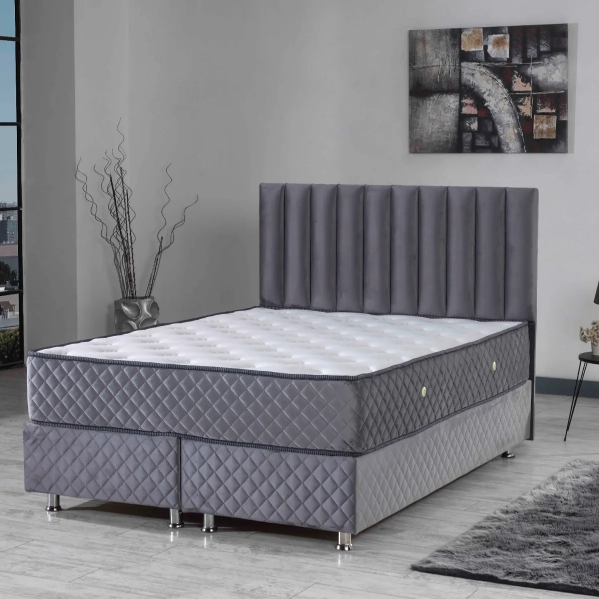 Hochglanz Moderne King Size gepolsterte Betten High Back Bed Design Queen Schlafzimmer Set Möbel