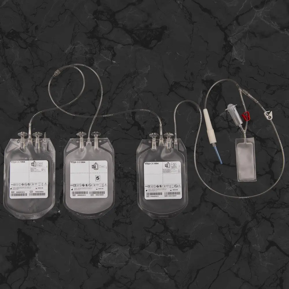 500ml Tripple Blood Bag Steril Medical Transfusion Device Single Quadruple Double Modules En Stock Meilleure Qualité Produit Premium