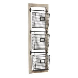 Chất lượng cao 14 \ "x 4 \" x 36 \ "kim loại màu đen dây Tạp Chí Rack chủ 3 khe cắm Treo Giỏ nhãn khe sơn mài để sử dụng nhà - Product Image 3