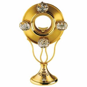 Çok yönlü pirinç Monstrance ile altın bitirme yuvarlak şekil kabartmalı tasarım süper kalite boncuk kakma ile ekran için - Product Image 4