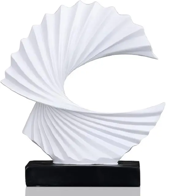 Scultura grande a forma di ala in metallo dal Design moderno con tavolo da ufficio in casa rifinito bianco rinnova l'arte della parete del regalo di nozze