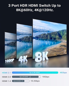 SY 8K HDMI 2,1 TV Monitor 3 3 en 1 salida 3 puertos 3x1 interruptor mezclador con Control remoto IR para Nintendo HDMI 2,1 Switcher - Product Image 2