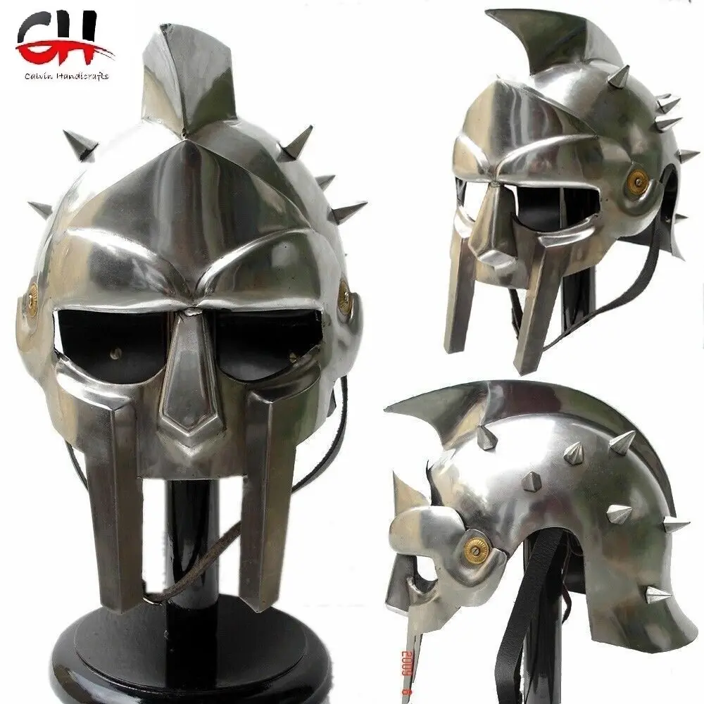 X-Mas Medieval Gladiator Helmet Greek Roman Knight Maximus Costume Armor