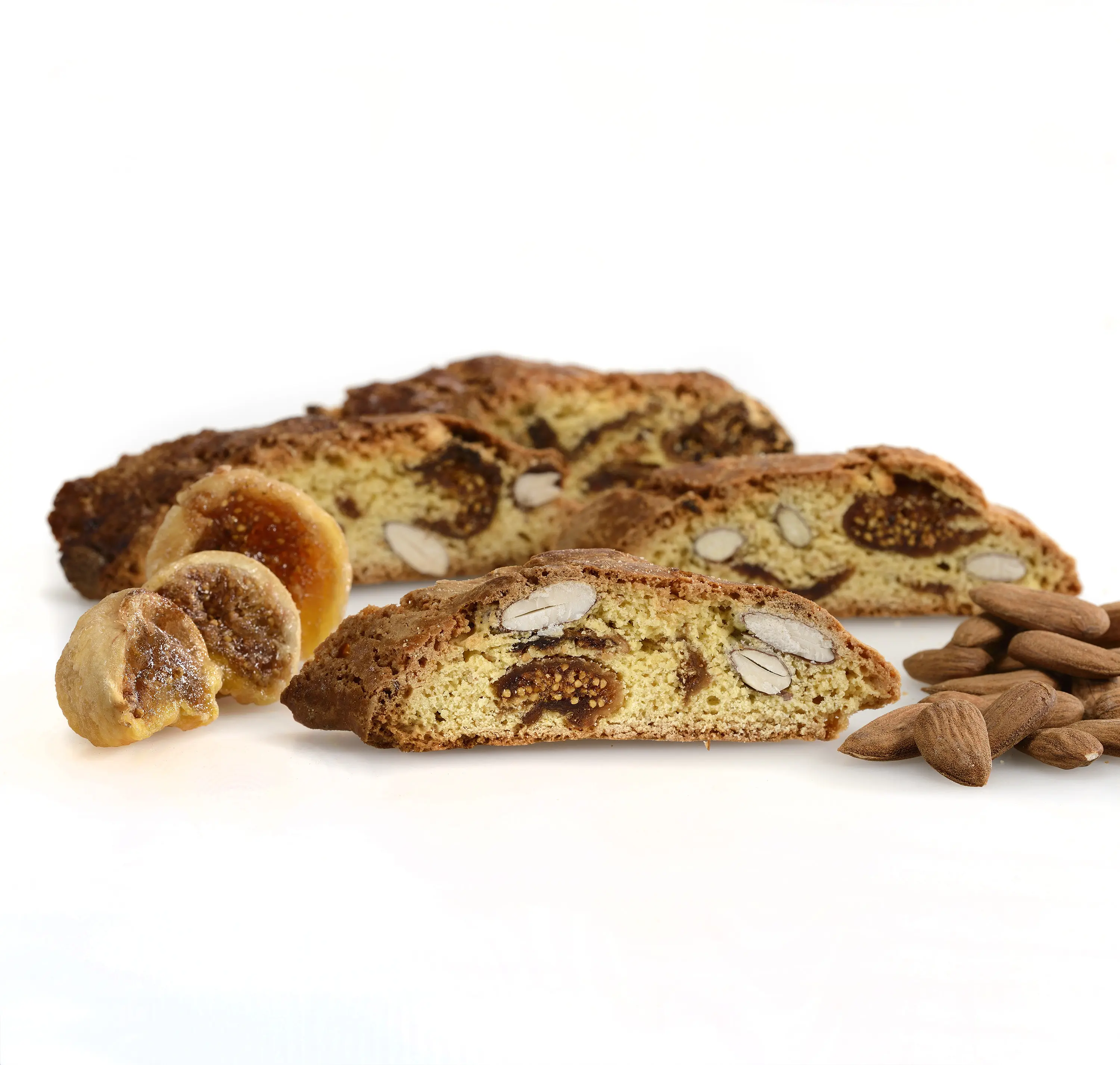 High quality handmade Italian biscuits - sweet hard texture - Cantucci with figs and almonds 200g bag