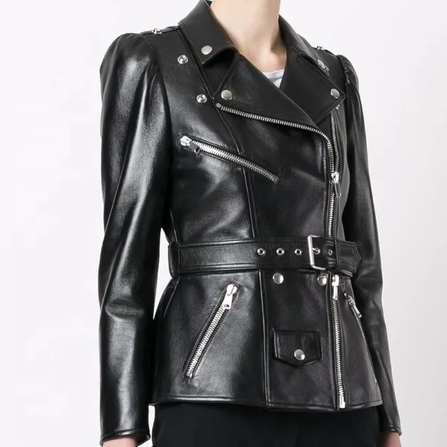 Ladies jacket Women Faux Leather Jacket Autumn Winter Long Sleeve Plus Size Fashion Ladies Solid Zipper Biker Coat Female