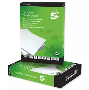 A4 80gsm 5 yıldızlı beyaz geri dönüşümlü yazıcı kağıdı 5 Reams x 500 yaprak - Product Image 3