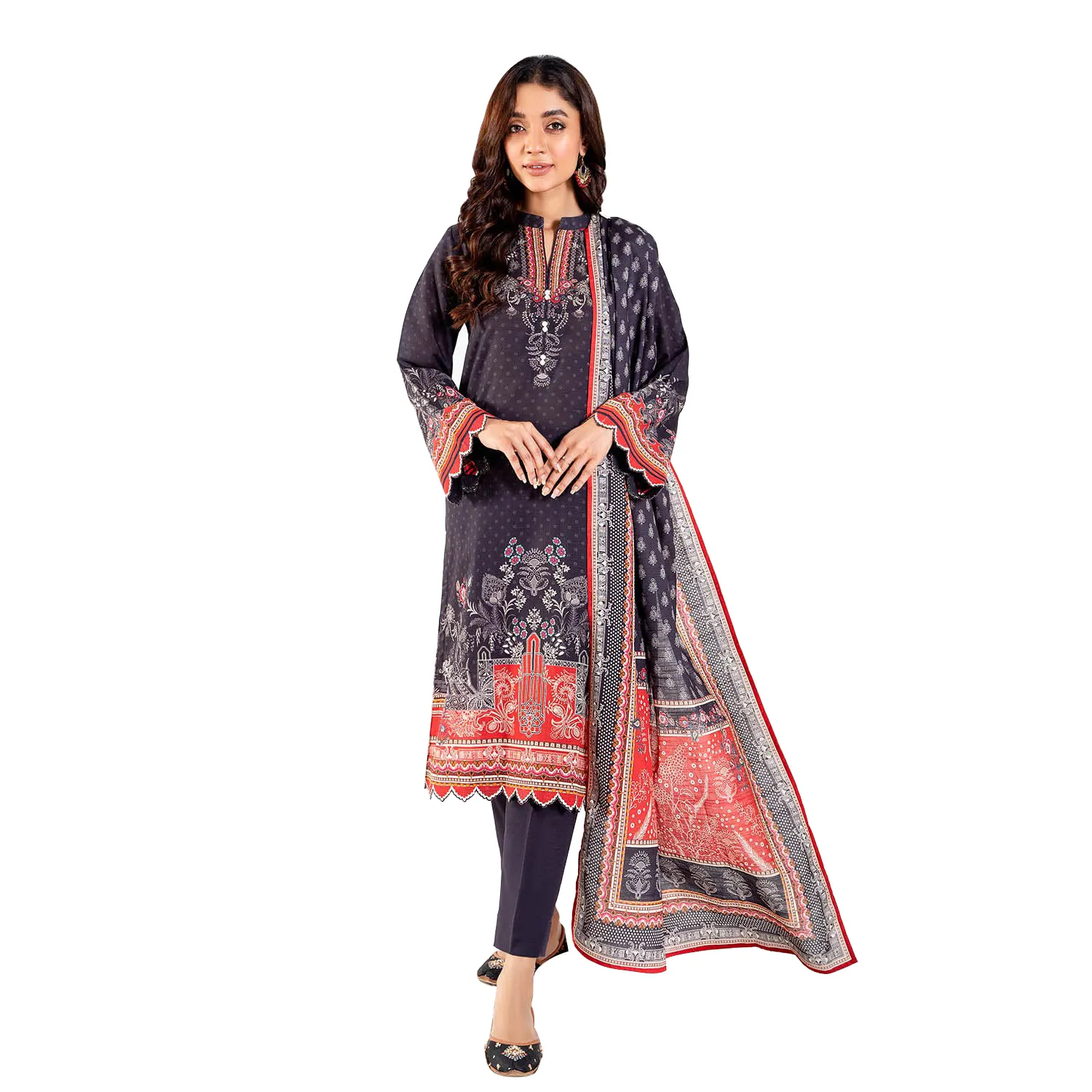 Dupatta tasarımcı kadınlar ile kurkurta Shalwar 2023 yüksek kalite kış elbise üst pakistan elbise