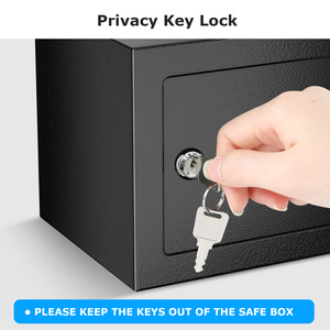 Bonsaii SF004- Bonsaii <strong>Safe</strong> <strong>Box</strong> <strong>With</strong> <strong>Key</strong> Lock, Steel Construction Money <strong>Safe</strong> <strong>Box</strong>, 0.22 Cubic Feet Small Hidden <strong>Safe</strong> <strong>Box</strong> for Home - Product Image 4