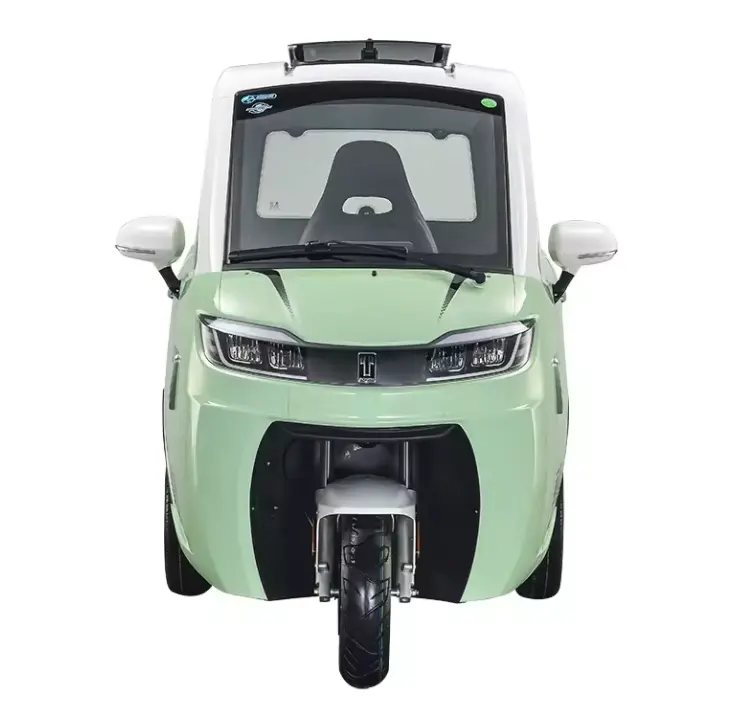 Adulto Mini Trike Tricycleボディ用3輪TricicloElectrico密閉型電動スクーターカーキャビンスクーター