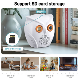 Mini baykuş şekilli WiFi kamera 3 Lens PTZ gizli güvenlik kamera ile renk gece görüş AI algılama ve 2 yönlü ses - Product Image 6