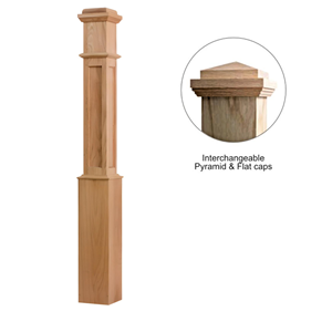 EFS Viet Nam Factory EFS-4091FP Hard Maple Hardwood Box Newel Post Flat Panel Detail Premium Quality For Any Staircase