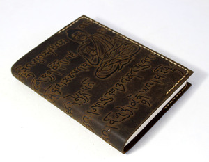 Handcraft Buddha Antique <strong>Scripts</strong> Embossed Front Cover Handmade Lokta Paper <strong>Notebook</strong> A5 Diary Customization Leather Journal - Product Image 2