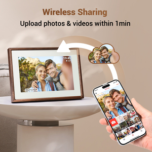 Цифровая фоторамка 10,1 "из натурального дерева, умный дисплей с Wi-Fi, беспроводная память, удаленное приложение с памятью, IOS, Android, облако - Product Image 4