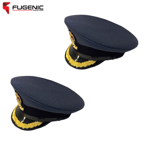 ネイビーブルーとゴールデンカラー最高品質の工場レート新着製品刺繍入りピークキャップBY Fugenic Industries