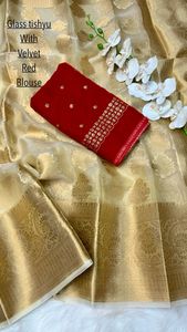 Simmer doku ipek Saree el yapımı nakış sınır tasarımcı el çalıştı ve kontrast eşleştirme bluz ncy tasarımcı Saree