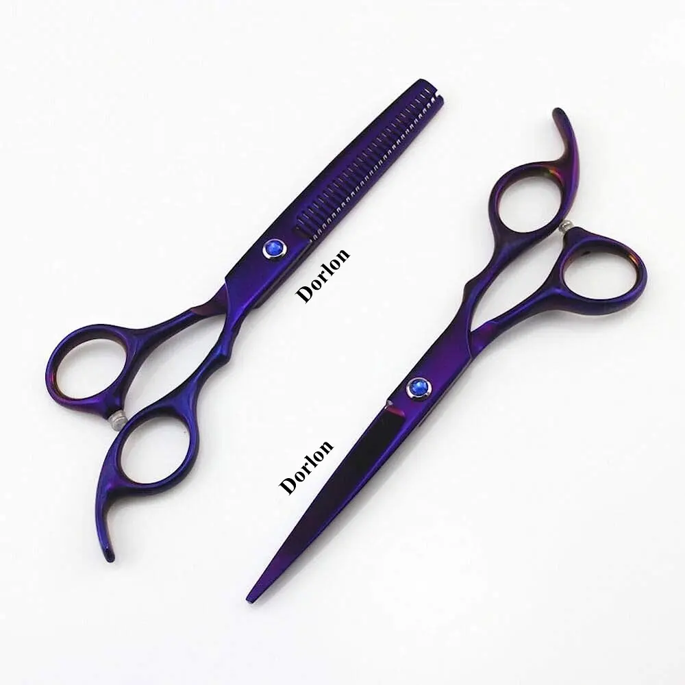 6.0 Inch Super Light Purple Plasma Barber Hair Cutting Scissor shear Com Saco Perfeito Para Cabeleireiro Profissional