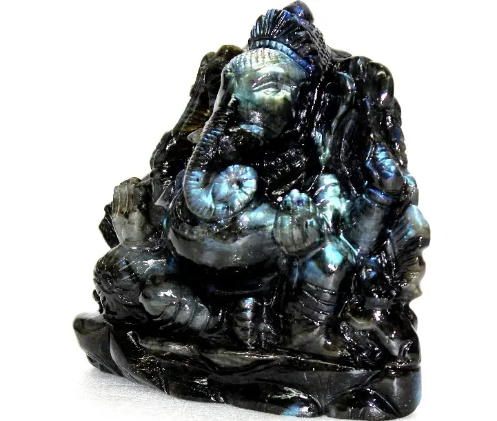 Healing Crystal Ganesha Statue Sculpture Figurine Crystal Healing Stone Made in India acquista prezzi all'ingrosso