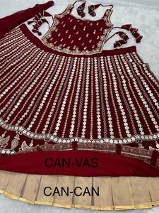 BRIDAL WEAR HEAVY EMBRED CODQUENCE & PAPER MIRROR WORK LEHENGAS CHOLI with DUPATTA HEAVY EMBROI - Product Image 4