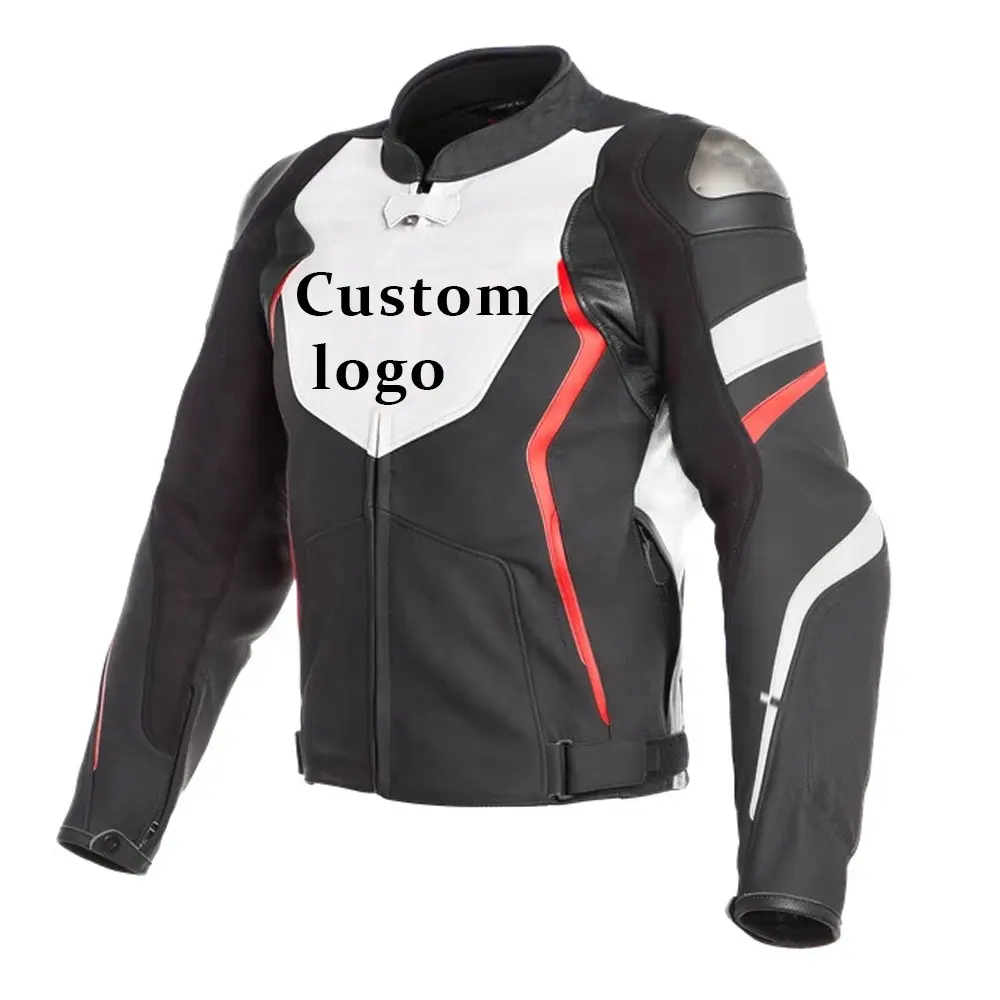 Custom Motorcycle Leather Racing Jacket For Men New Vintage Fashionable Leather Moto Jacket