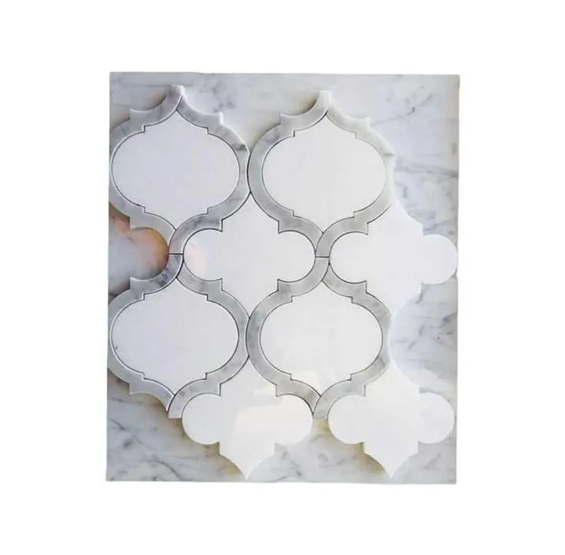 Qualità Standard di vendita calda superficie lucida decorazione interna della parete di marmo mosaico di pietra piastrelle per bagno e cucina