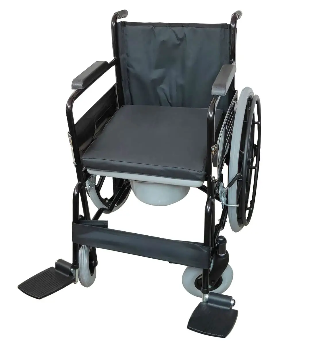 Mowell Premium MS sedia a rotelle rivestita in polvere con vaso rimovibile | Facile da usare resistente alla ruggine | Ideale per vecchio anziano