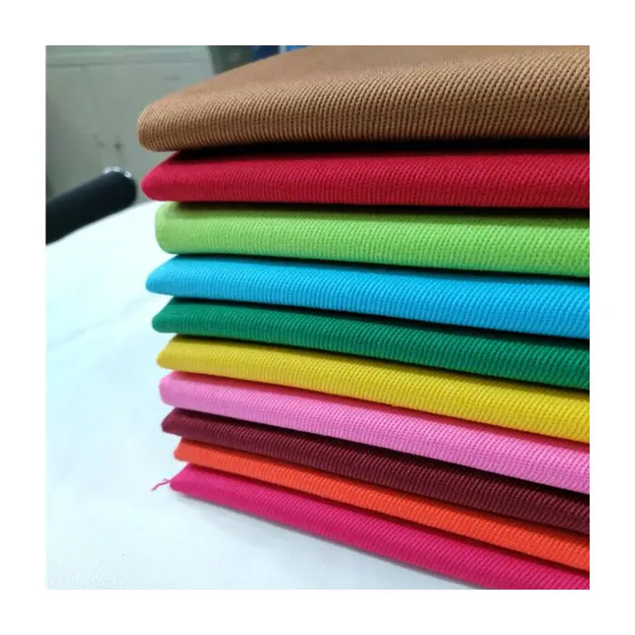 Tecido de sarja de algodão dyed 100% personalizado para roupas de trabalho