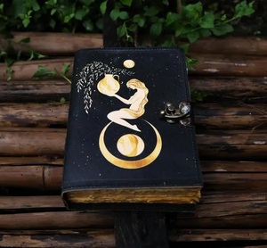 Sun Moon Leather Journal for Men Women of Antique Handmade Deckle Edge Vintage Paper Traveling Sketchbook <strong>Poetry</strong> <strong>Book</strong>