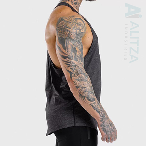 OEM Logo Retro Vintage Tank Top 100% Algodão Respirável Ginásio Stringer para Body Building Casual Running Casual Ringer <span class=keywords><strong>Plain</strong></span> Top