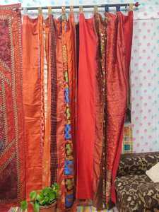 Vintage Boho ipek Patchwork perdeler oturma odası ve yatak odası için eski ipek Sari kapı panelleri ile pencere gölgeliği fonksiyonu - Product Image 3