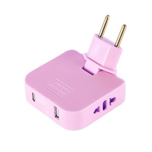 Adaptador de enchufe de viaje plegable 4 en 1 giratorio de 180 ° con enchufe doble USB, convertidor de enchufe múltiple de 5V/2A protegido OTP ultrafino - Product Image 5