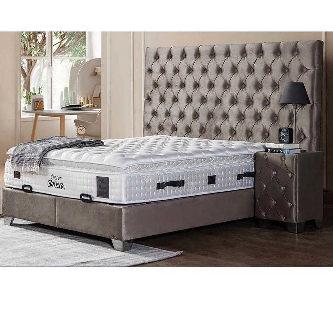 Schlafzimmer möbel Doppelbett Gepolstert Atmungsaktive Tasche Feder Stricks toff Hyper Surface Matratze Türkisches Bett 5 Sterne Hotel