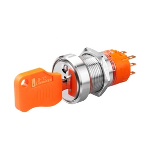 19/22mm IP65 impermeabile autobloccante 1 no1nc/2 no2nc con illuminazione a LED chiave in metallo interruttore a pulsante rotante - Product Image 1